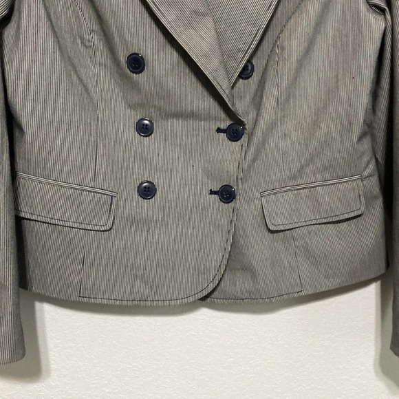 Pendleton Gray Double-Breasted Blazer Jacket Size 12 - Picture 3 of 8